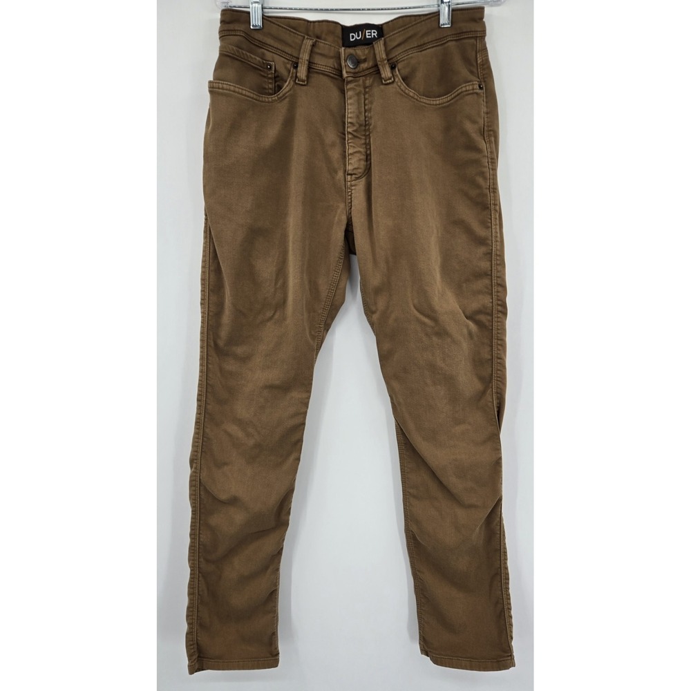 DU/ER No Sweat Relaxed Athletic Taper Pants Mens 32x31 Brown N2X Casual Stretch